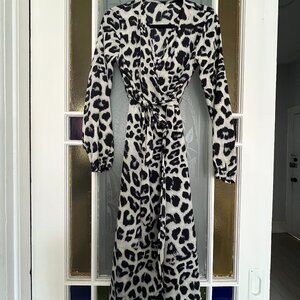 Avantlook Leopard Print Wrap Dress